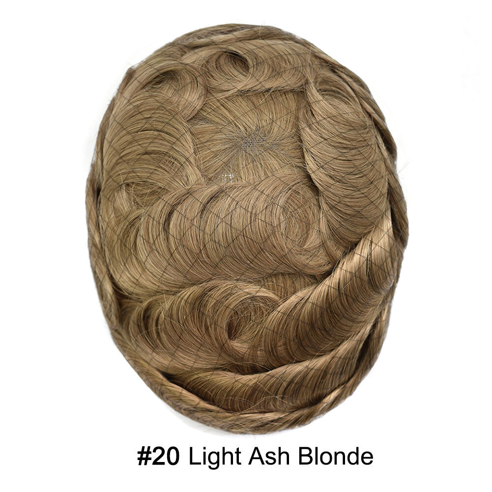 Invisible Mens Hair Replacement Toupee Ultra Thin Skin PU System - Full Human Hair