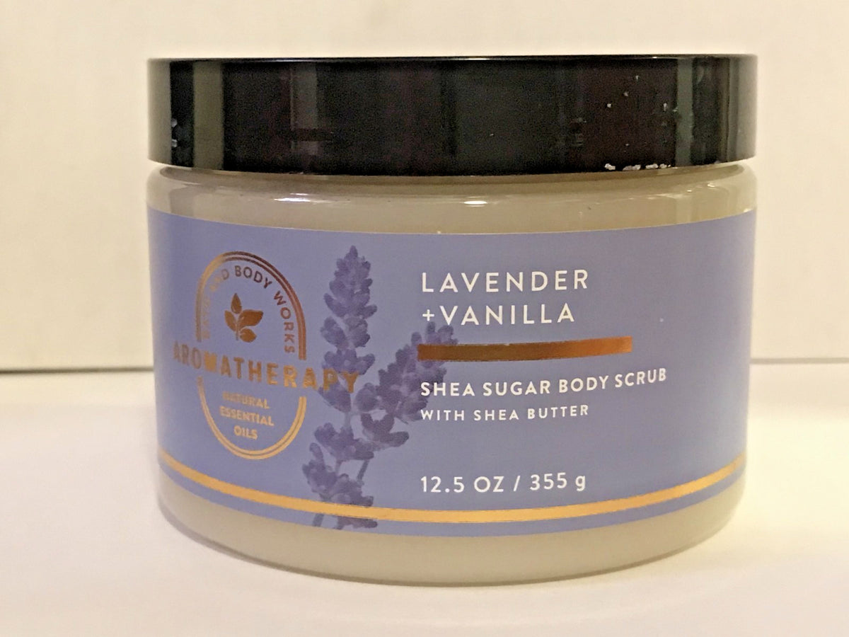 LAVENDER VANILLA SUGAR BODY SCRUB 12.5 OZ BATH WORKS AROMATHERAPY