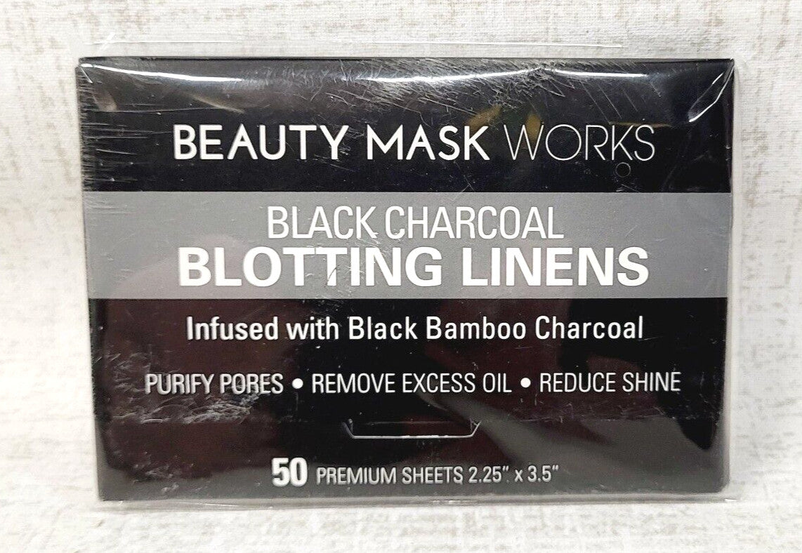 Black Charcoal Blotting Linen Masks for Excess Oil Control - Pack of 4
