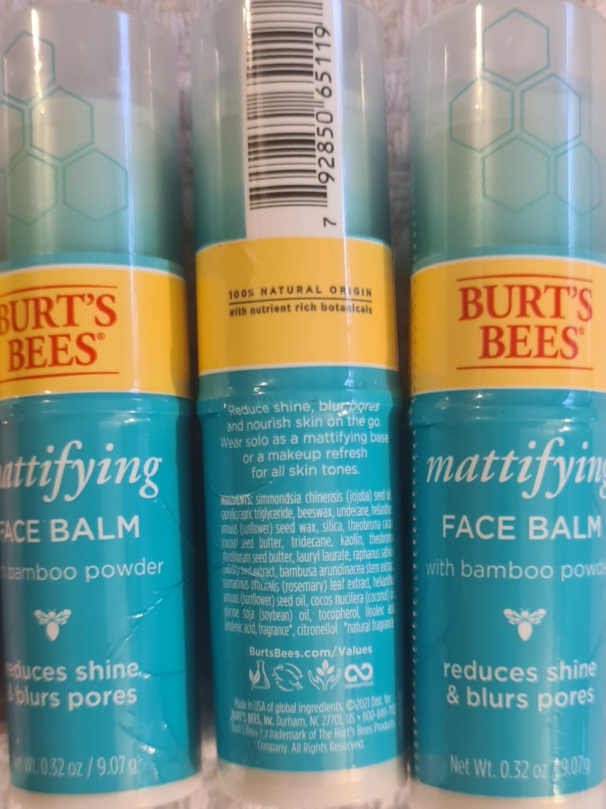Set of 6 Burt's Bees Face Balms - Mattifying & Glowing Skin Care