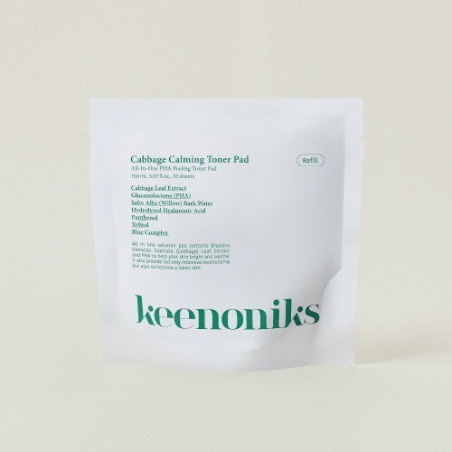 Calming Exfoliating Toner Pads with Cabbage Extract - Vegan, Gentle Skin Care