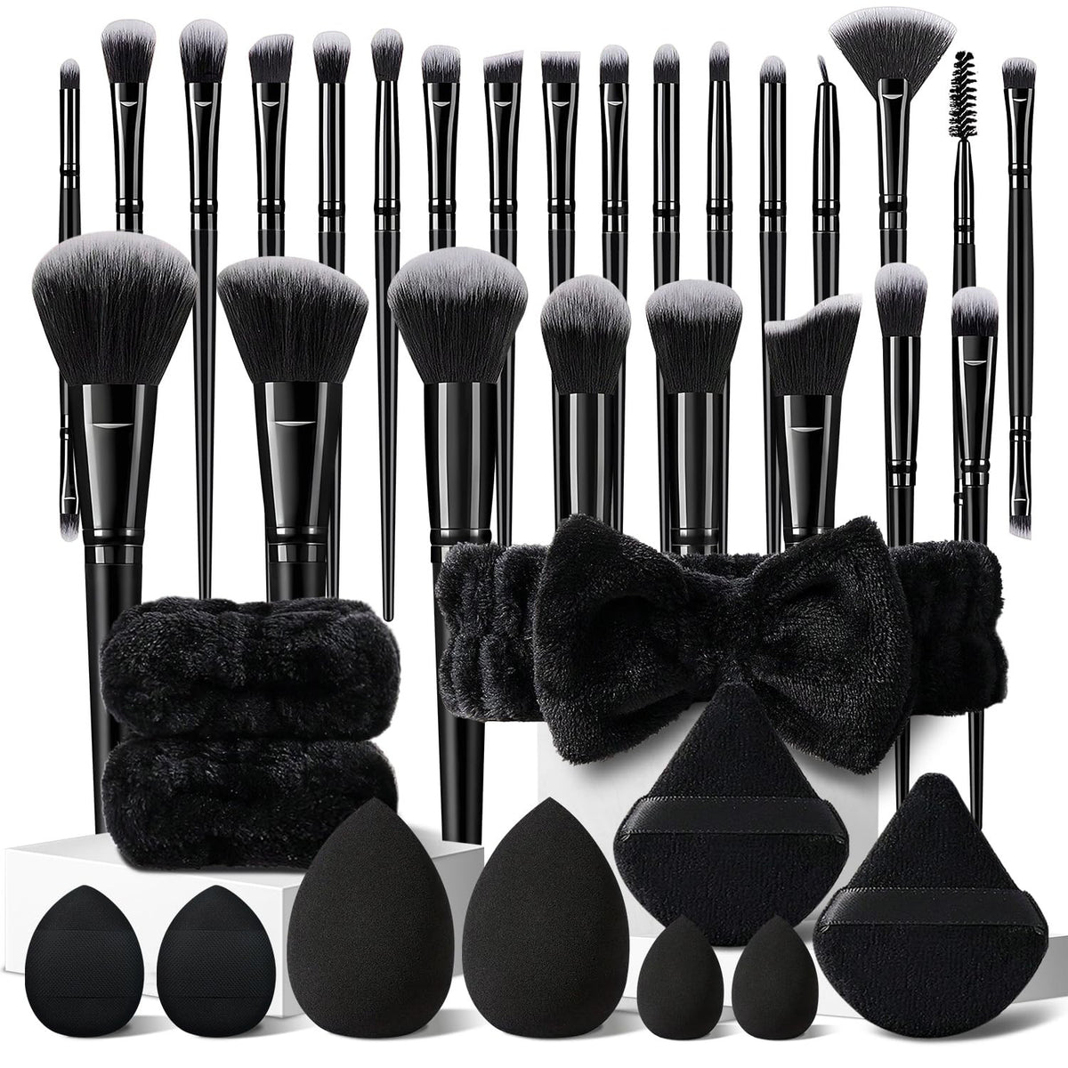 36Pcs Professional Makeup Brush Set - Multi-Functional Synthetic Bristles for Face & Eyes