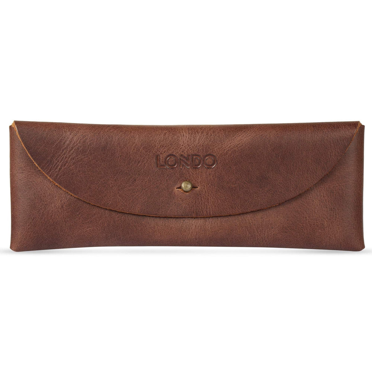 Personalized Genuine Leather Pen & Pencil Case with Metal Snap Fastener
