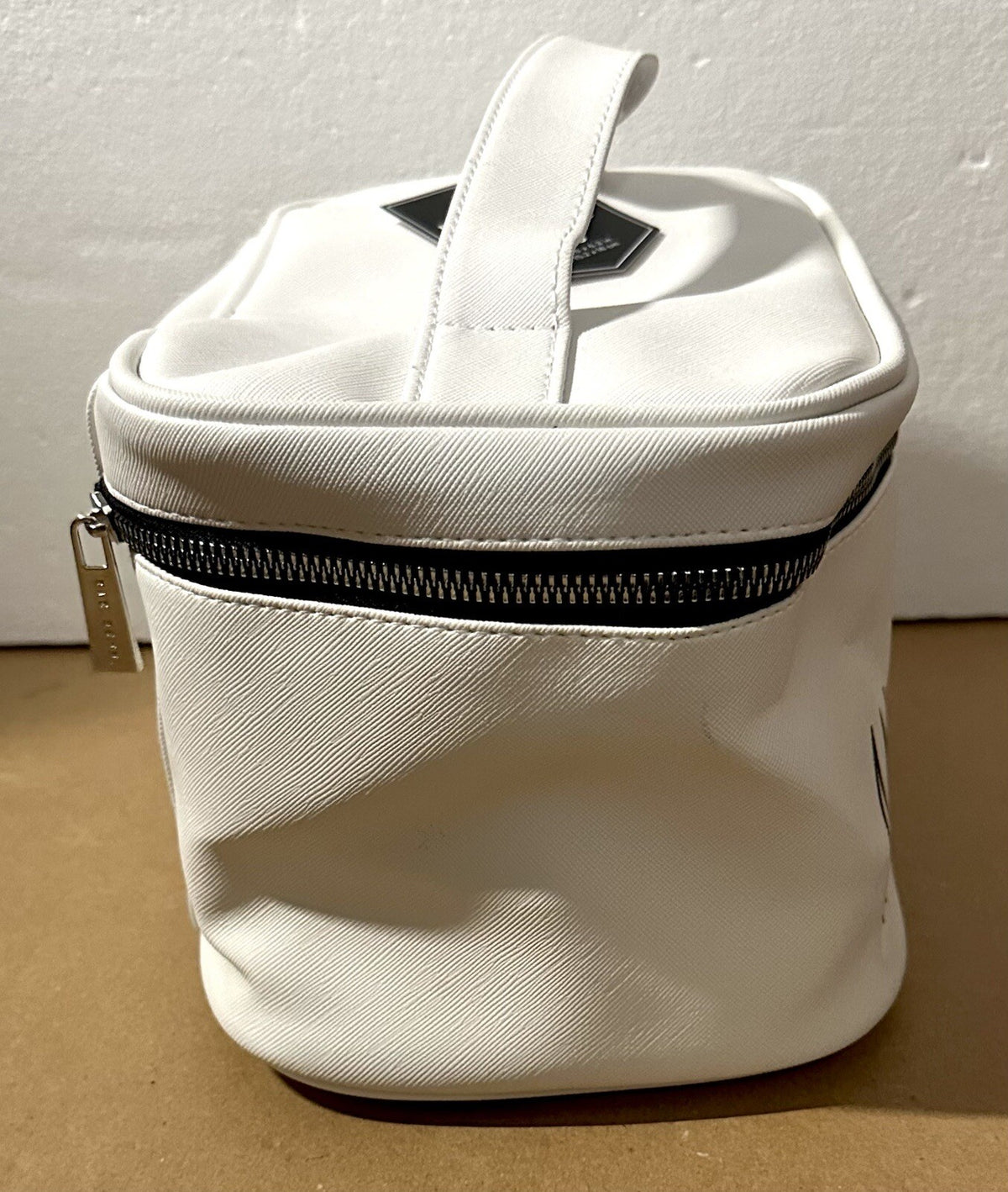 Rae Dunn Makeup Queen Crown Cosmetic Bag with Zippered Train Case - White & Black