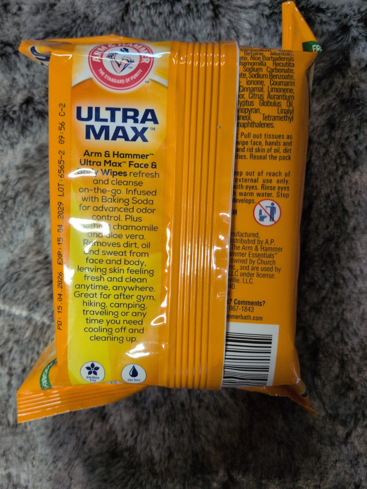 Arm & Hammer Face & Body Wipes Fresh Scent 30 Count - Pack of 3