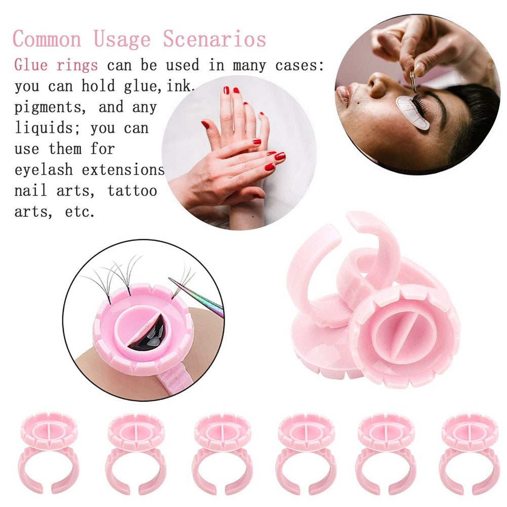 Disposable Eyelash Extension Glue Rings - 400PCS Lash Adhesive Holders for Professional & DIY Use
