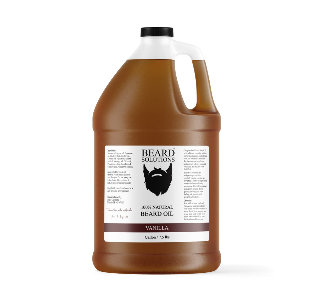 Natural Beard Oil Gallon - Bulk 7.5 lbs Men’s Hair Growth & Nourishing Serum