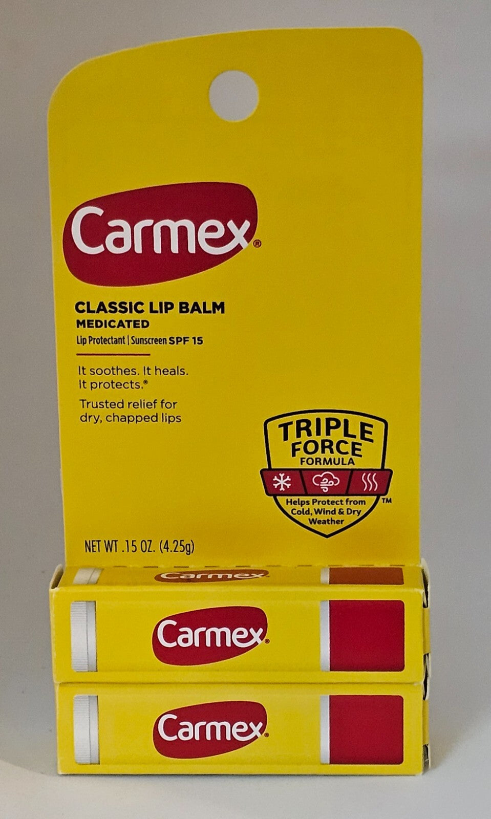 2-Pack Carmex Lip Balm SPF 15 - Classic Moisturizing Lip Treatment