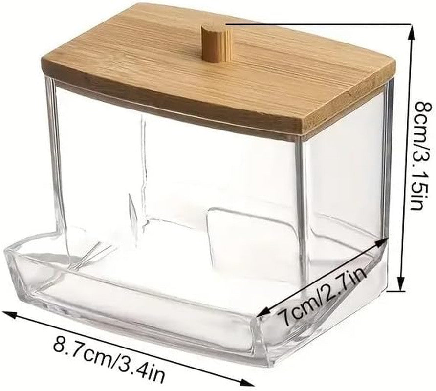 1pc Clear Cotton Swabs Storage Holder Dispenser with Lids