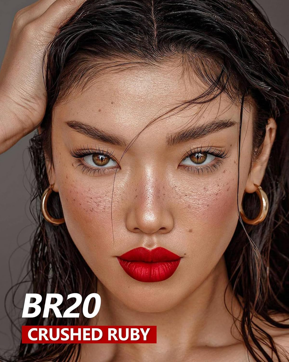 Lipstick for Women Red Metallic Lip Gloss Long Lasting No Smudge