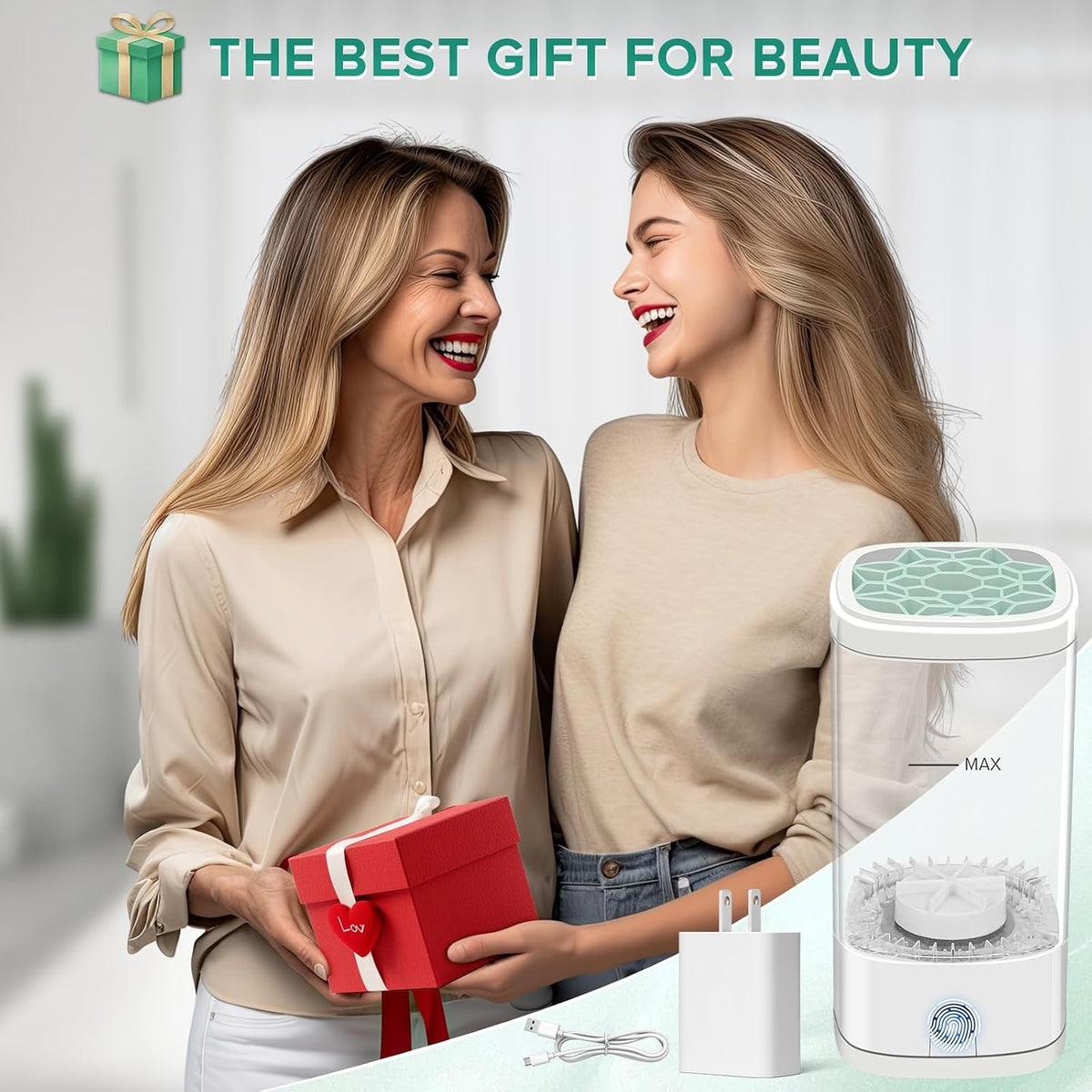 Electric Makeup Brush Cleaner Machine – 2-in-1 Automatic Cleaning & Dryer Holder