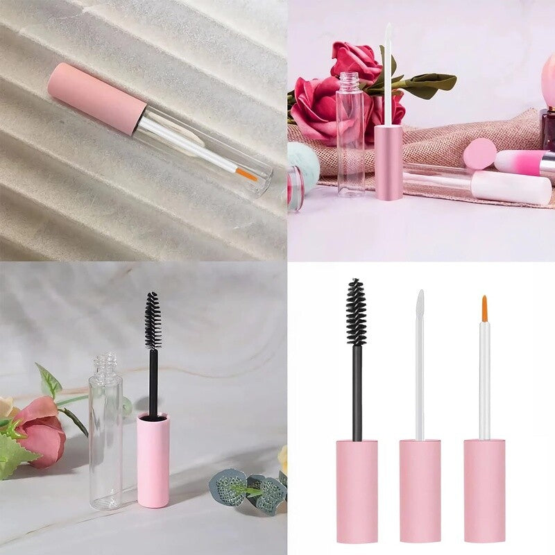 3 Pack 10ml Clear Refillable Cosmetic Tubes with Wands - Leak-Proof Makeup Containers