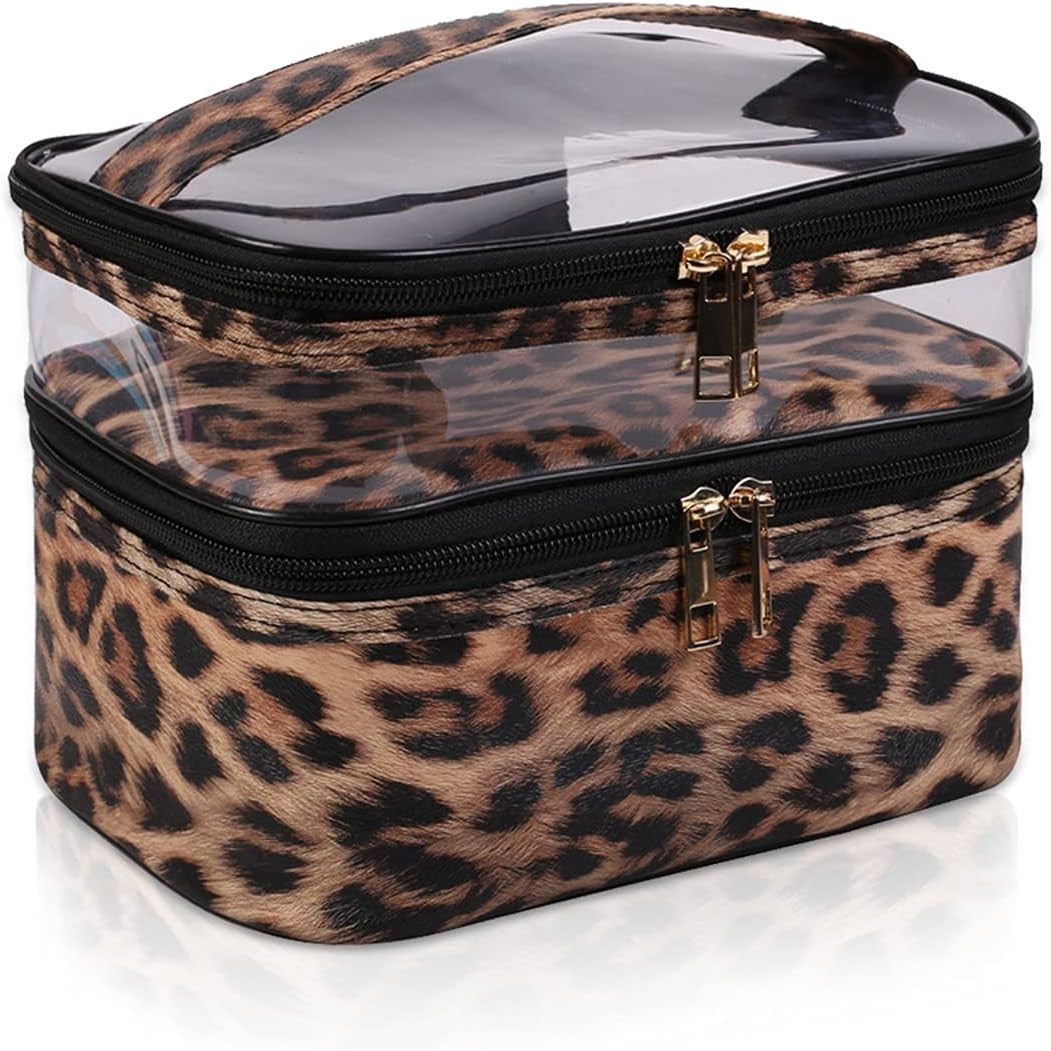 Large Travel Makeup Bag Organizer for Women - Portable Cosmetic Case
