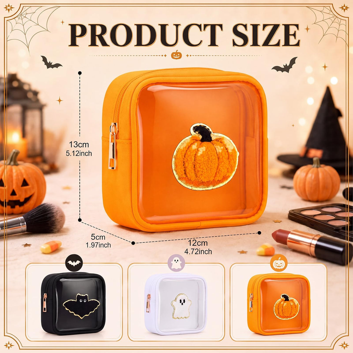 Halloween Makeup Cosmetic Bags Set of 6 - Boo Assorted Colors