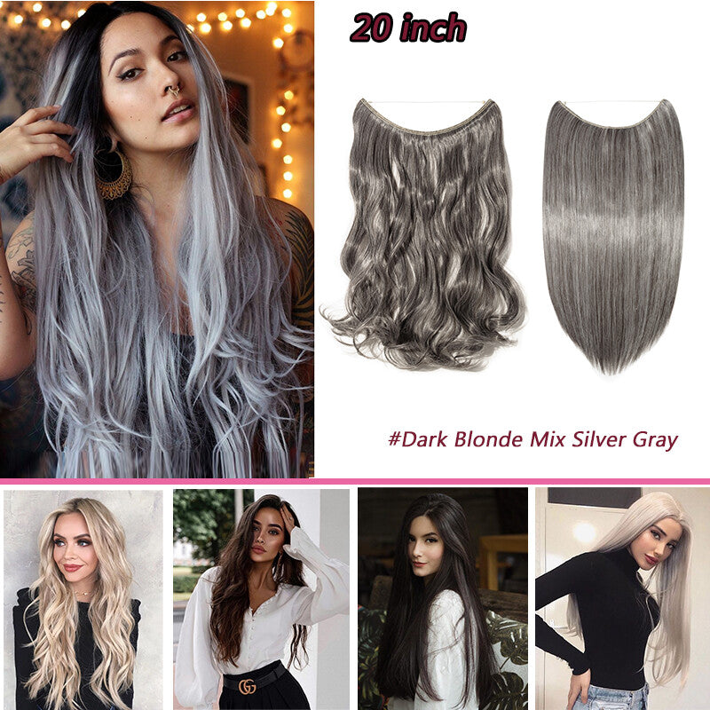 Natural Real Hair Extensions Wire-In Thick Wavy or Straight 20-24 Inch