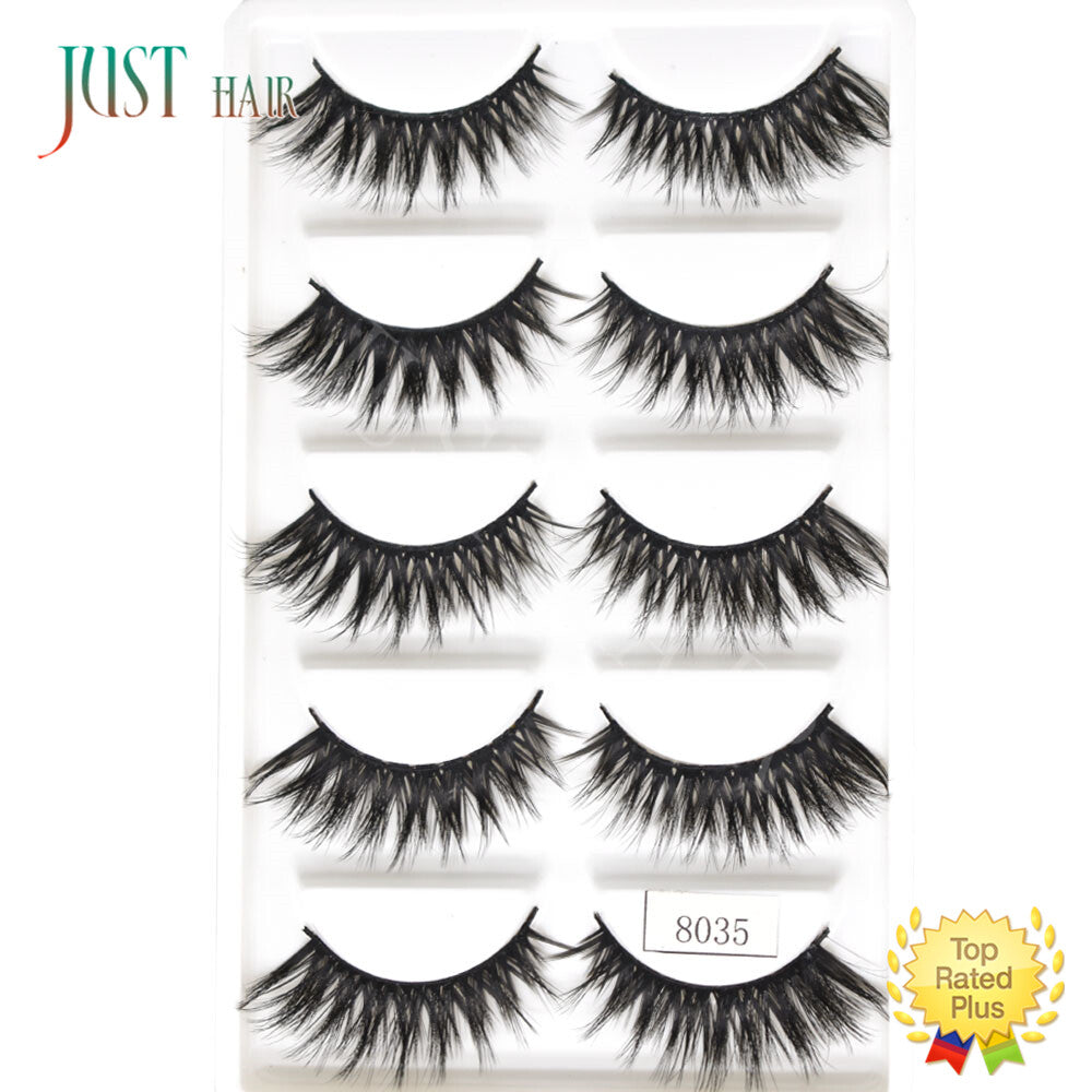 False Eyelash Extensions 3D Mink Fluffy Wispy Natural Look - 5 Pairs