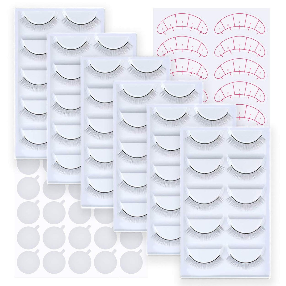 Practice Lash Strips – 30 Pairs Self-Adhesive Training Lashes for Eyelash Extensions