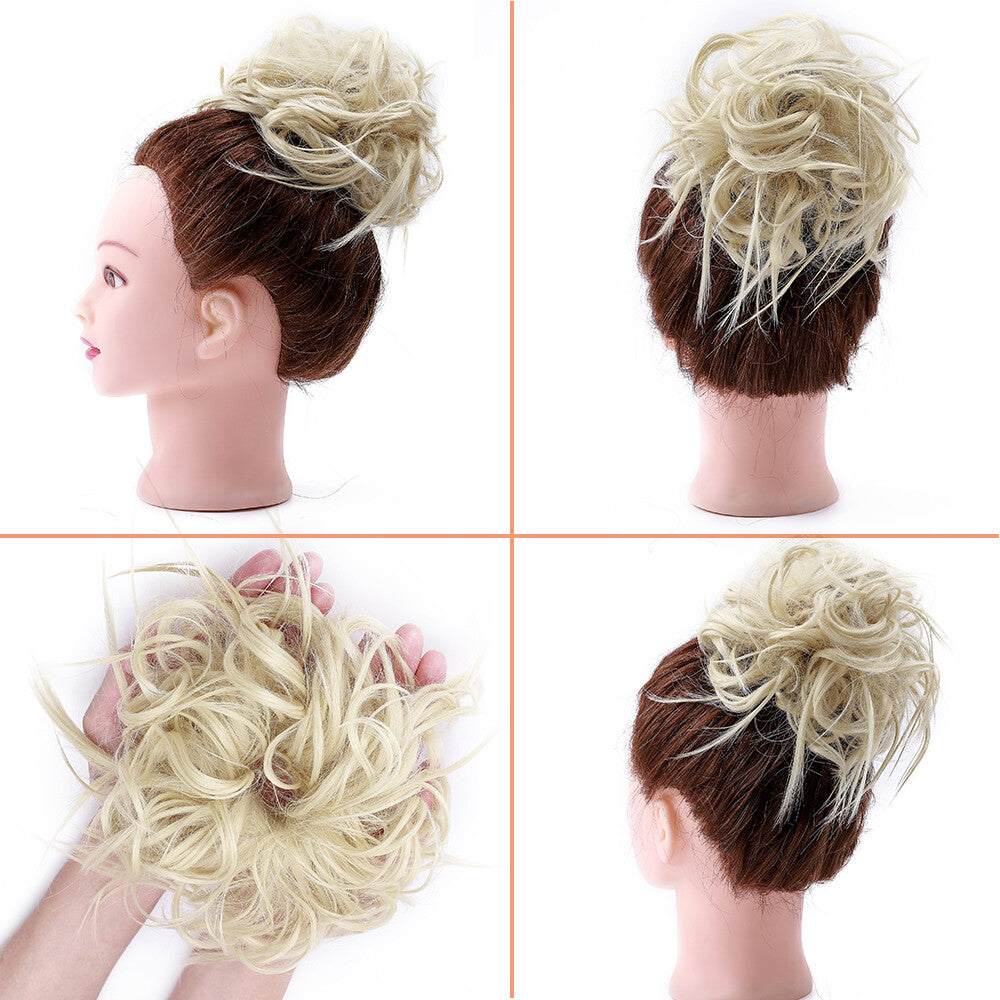 Messy Bun Scrunchie Hair Extensions for Updo Cover - Voluminous Synthetic Fiber