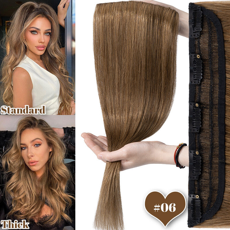 Clip-In Hair Extensions 100% Remy Human Hair Full Head Thick One Piece