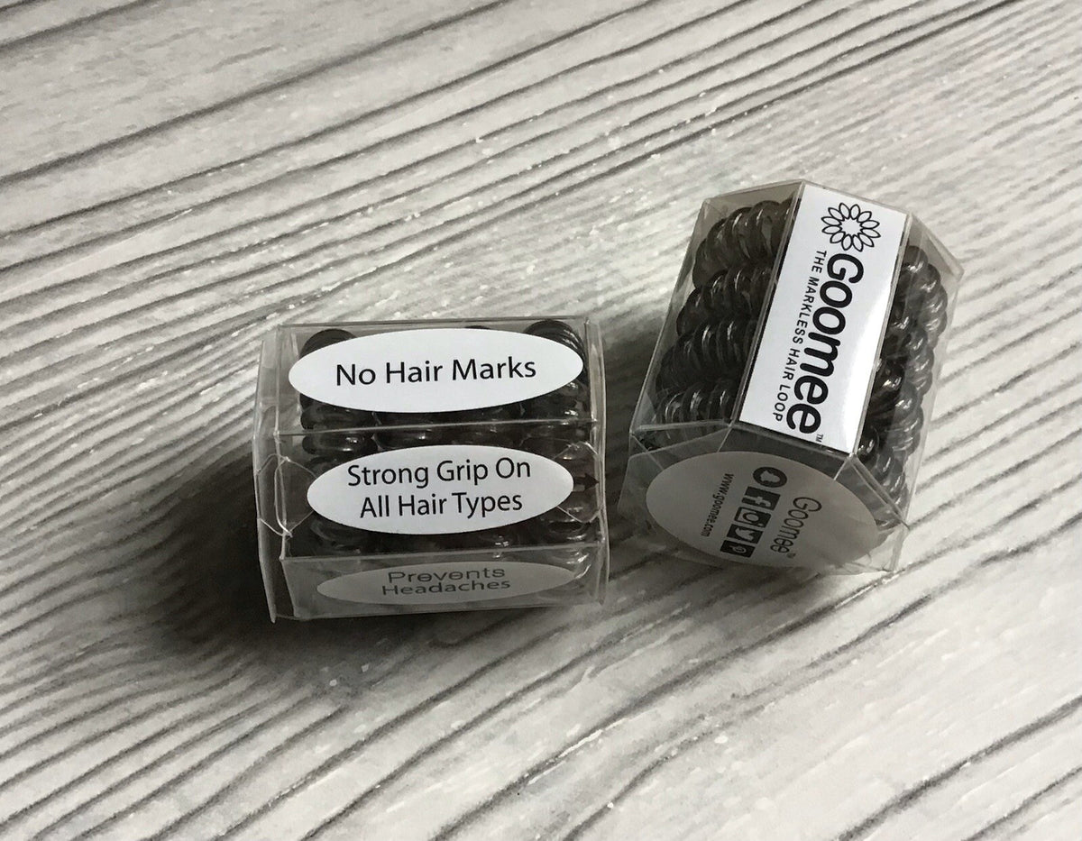 2X Goomee The Markless Hair Loop, GREY, 4 loops EA/ 8 TOTAL CHARCOAL