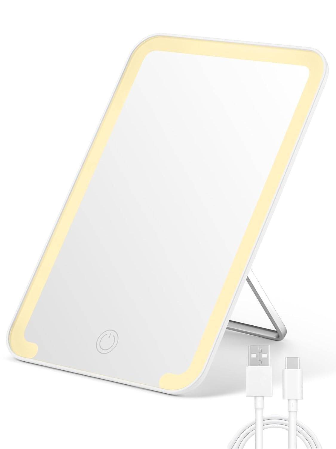Portable Lighted Makeup Mirror with 3 LED Modes and USB Charging