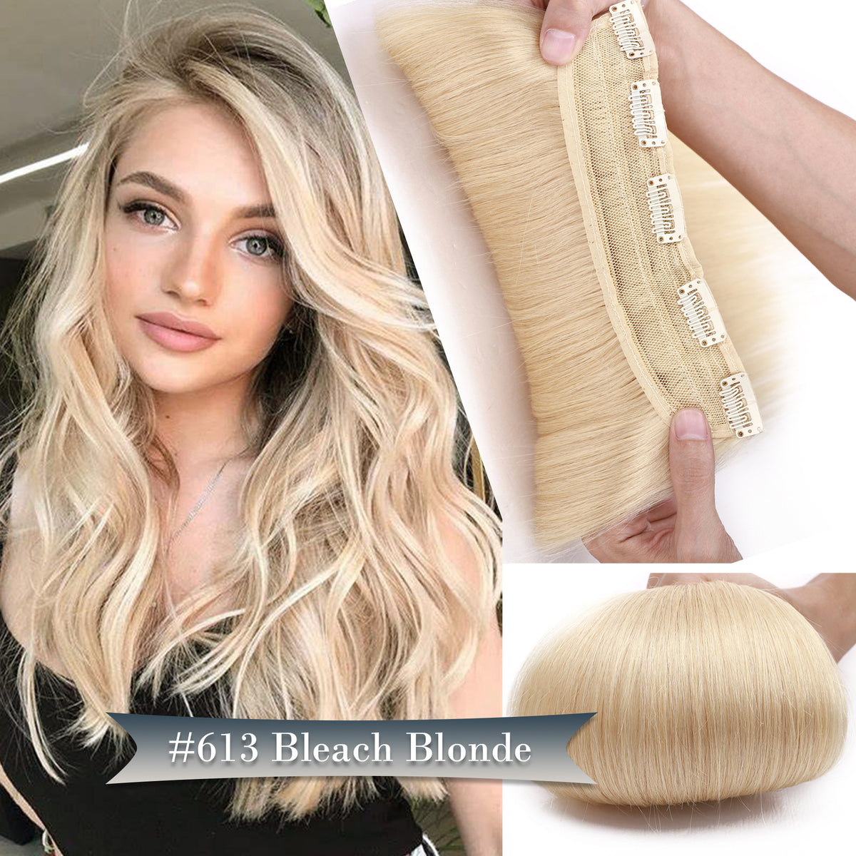 Clip-In Hair Extensions One Piece Full Head Remy Human Hair - Multiple Colors & Lengths