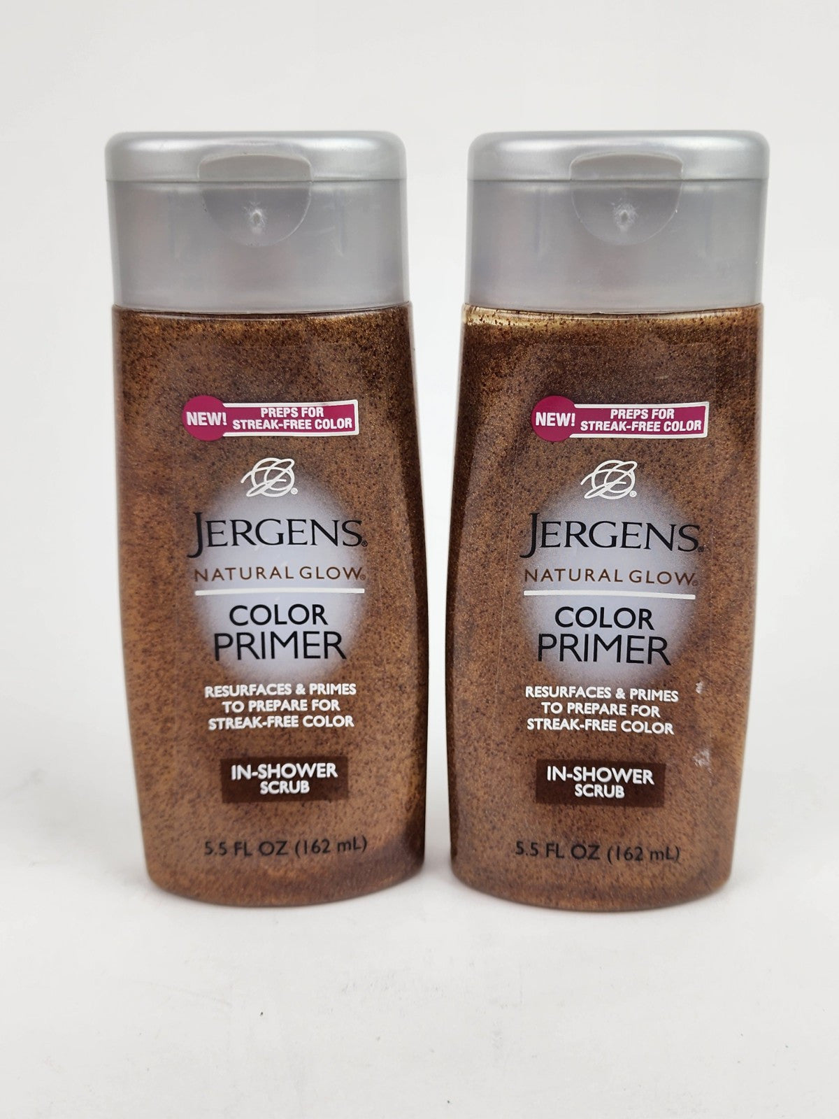 2 Pack Jergens Natural Glow Color Primer In-Shower Scrub 5.5 fl oz