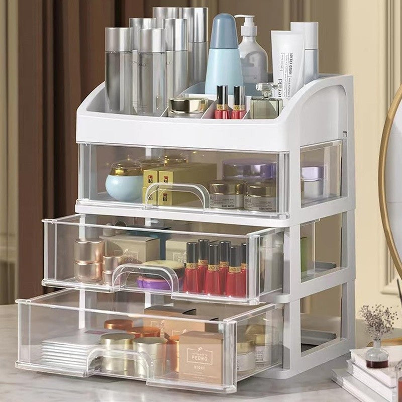 3-Drawer Makeup Organizer with Multi-Function Storage - Compact & Easy to Clean