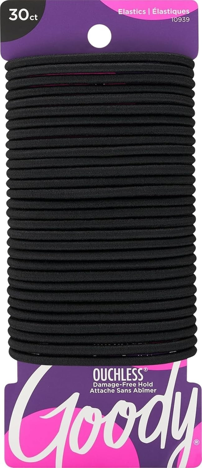 30 Count Ouchless Hair Elastics - No Pull, Damage-Free Hold for All