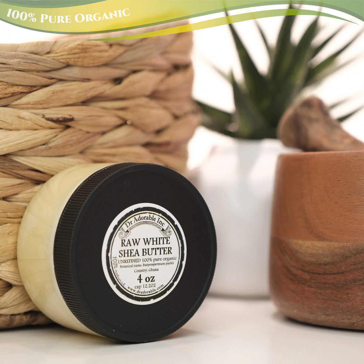 Unrefined White Shea Butter - 100% Organic Raw