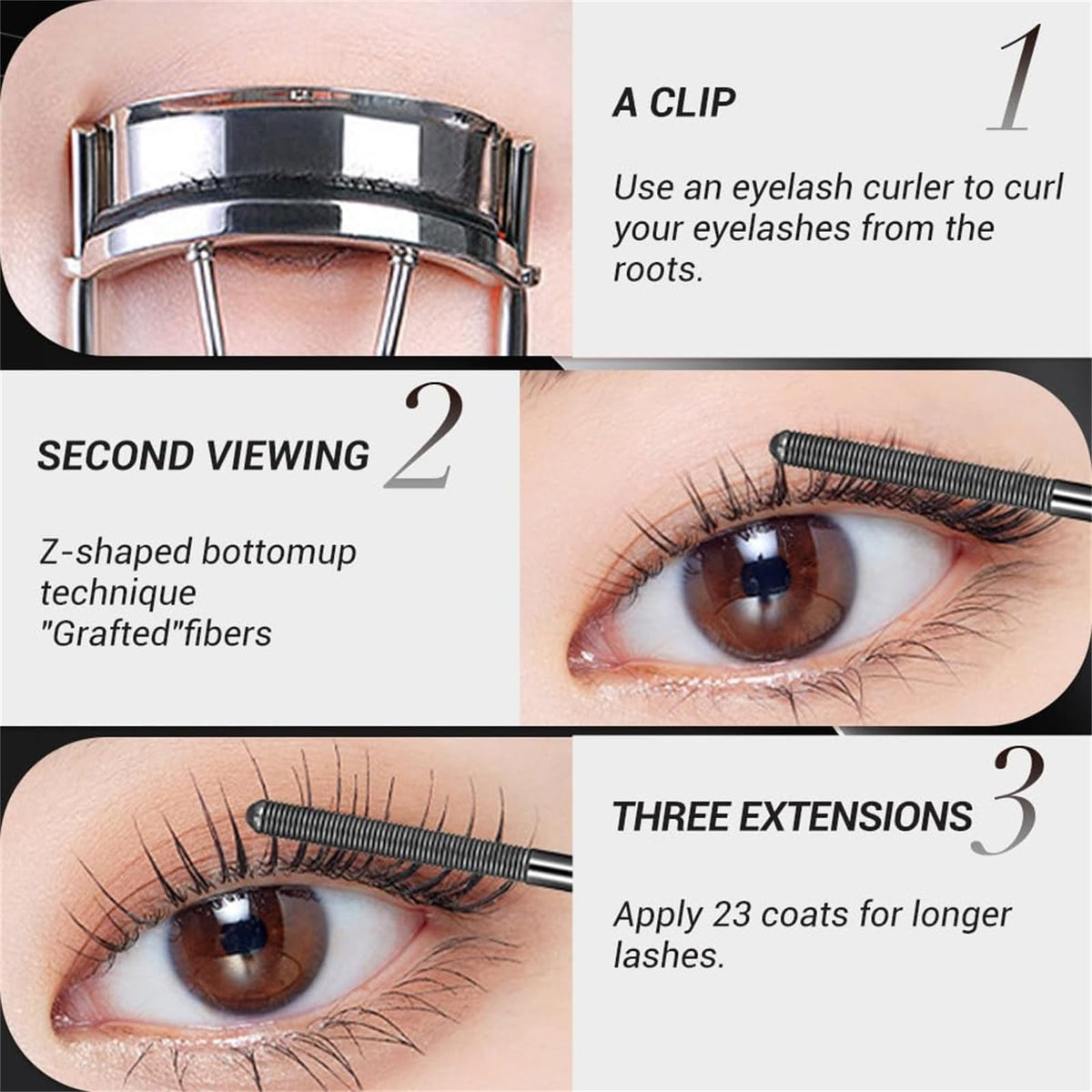Waterproof Metal Eyelash Curler Tool with Precision Brush - 2 Pack