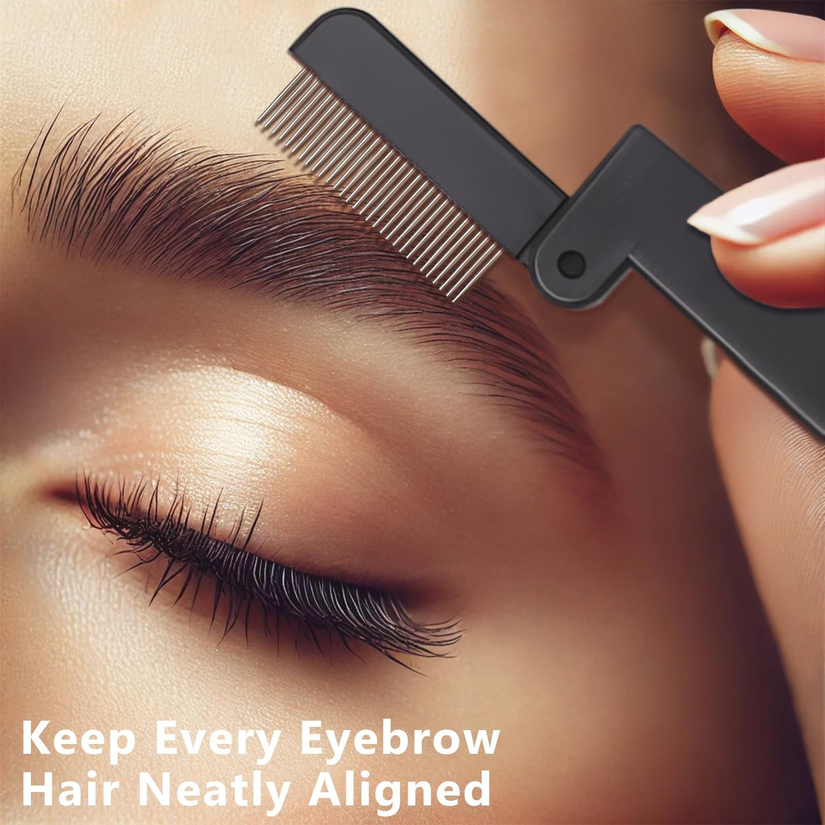 Dual-Sided Folding Mascara and Eyebrow Grooming Brush | Lash Separator & Brow Comb