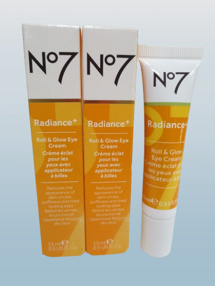 No7 Radiance+ Roll & Glow Eye Cream 0.5 oz — Pack of 2