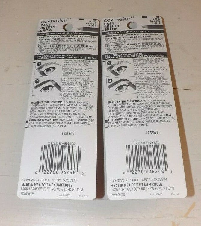 Brow Pencil Set - Black No. 500 for Filling and Defining Eyebrows