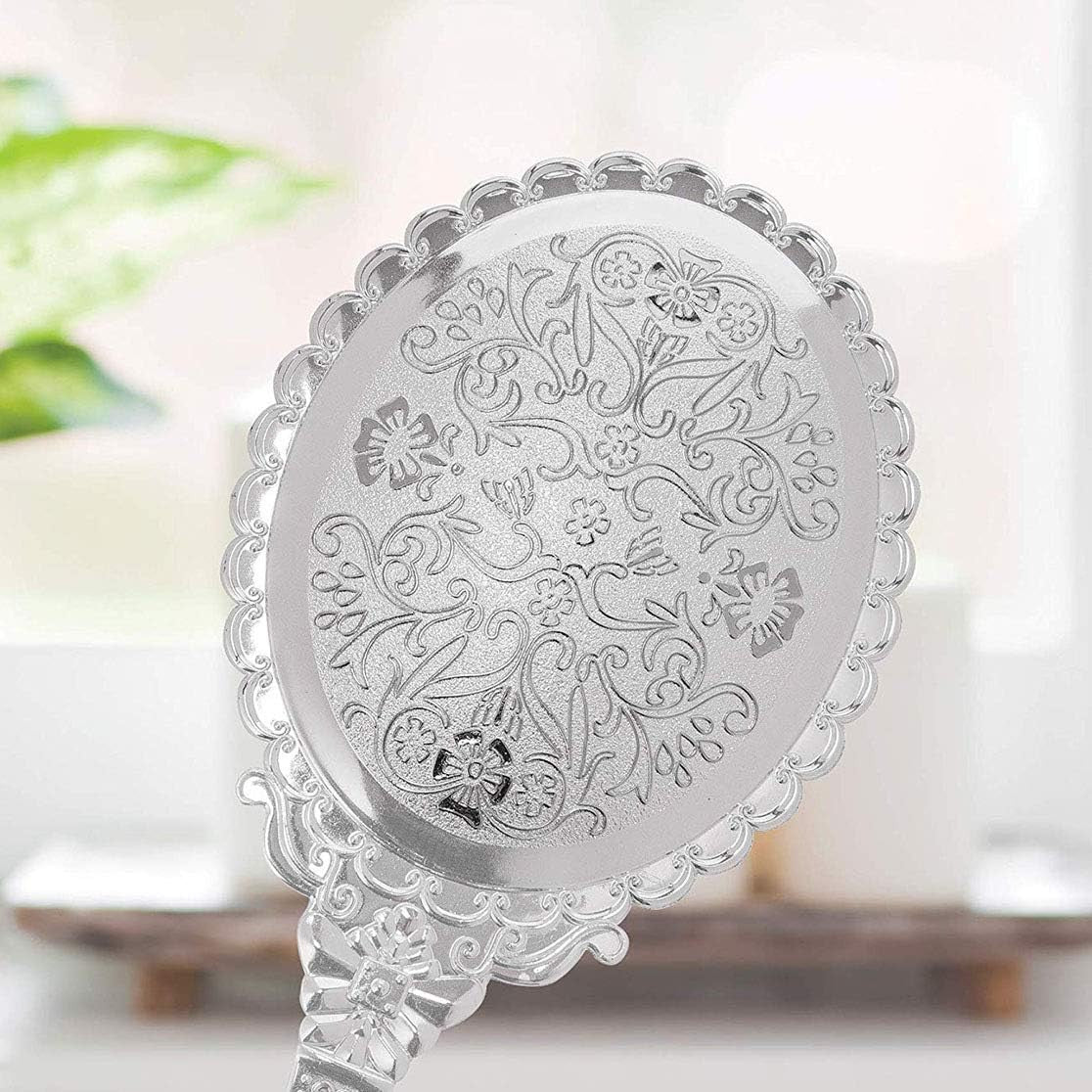 Vintage Handheld Mirror with Handle for Makeup & Personal Use