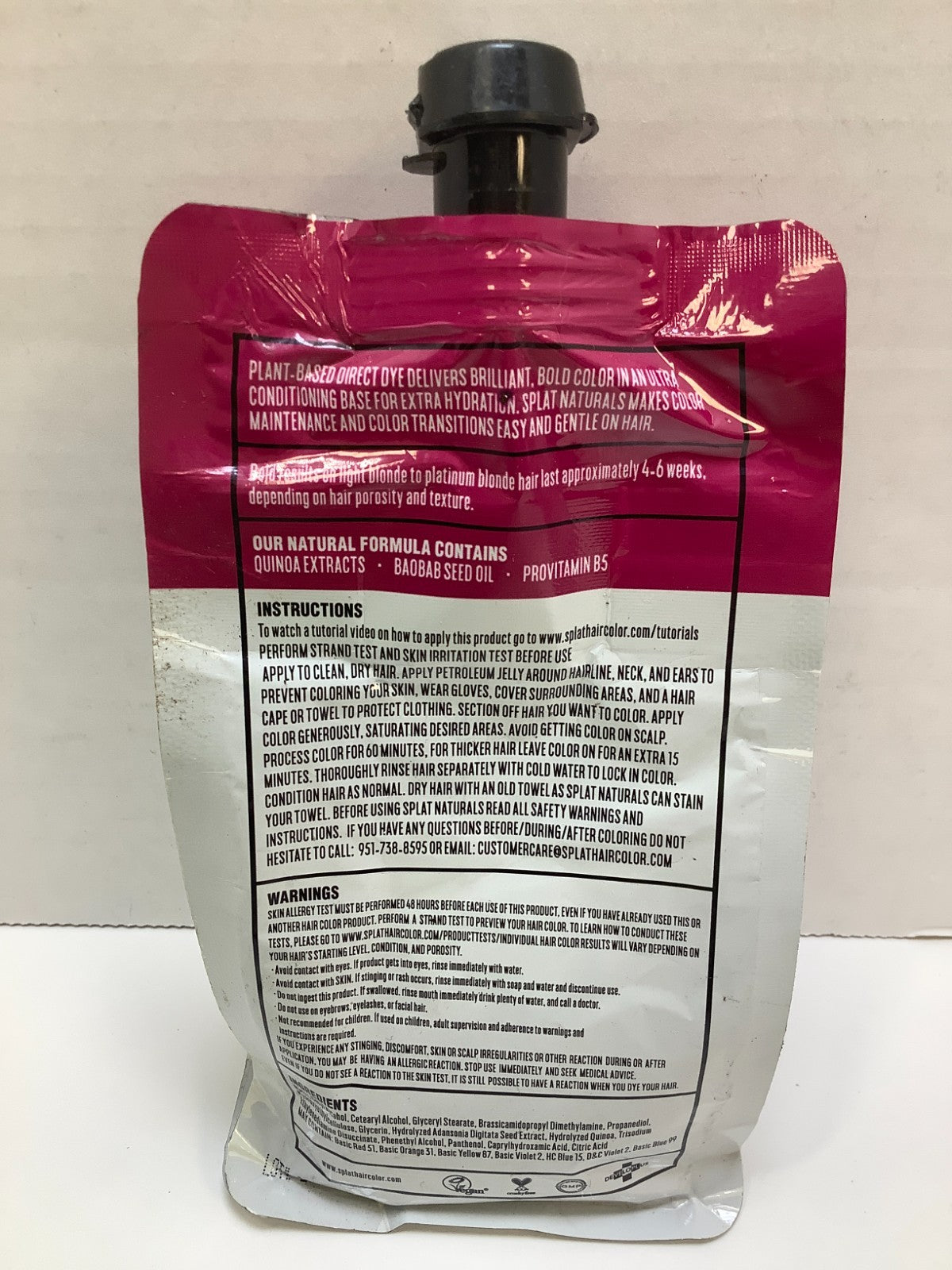 Splat Naturals Semi-Permanent Hair Color Magenta 6oz - Pack of 3
