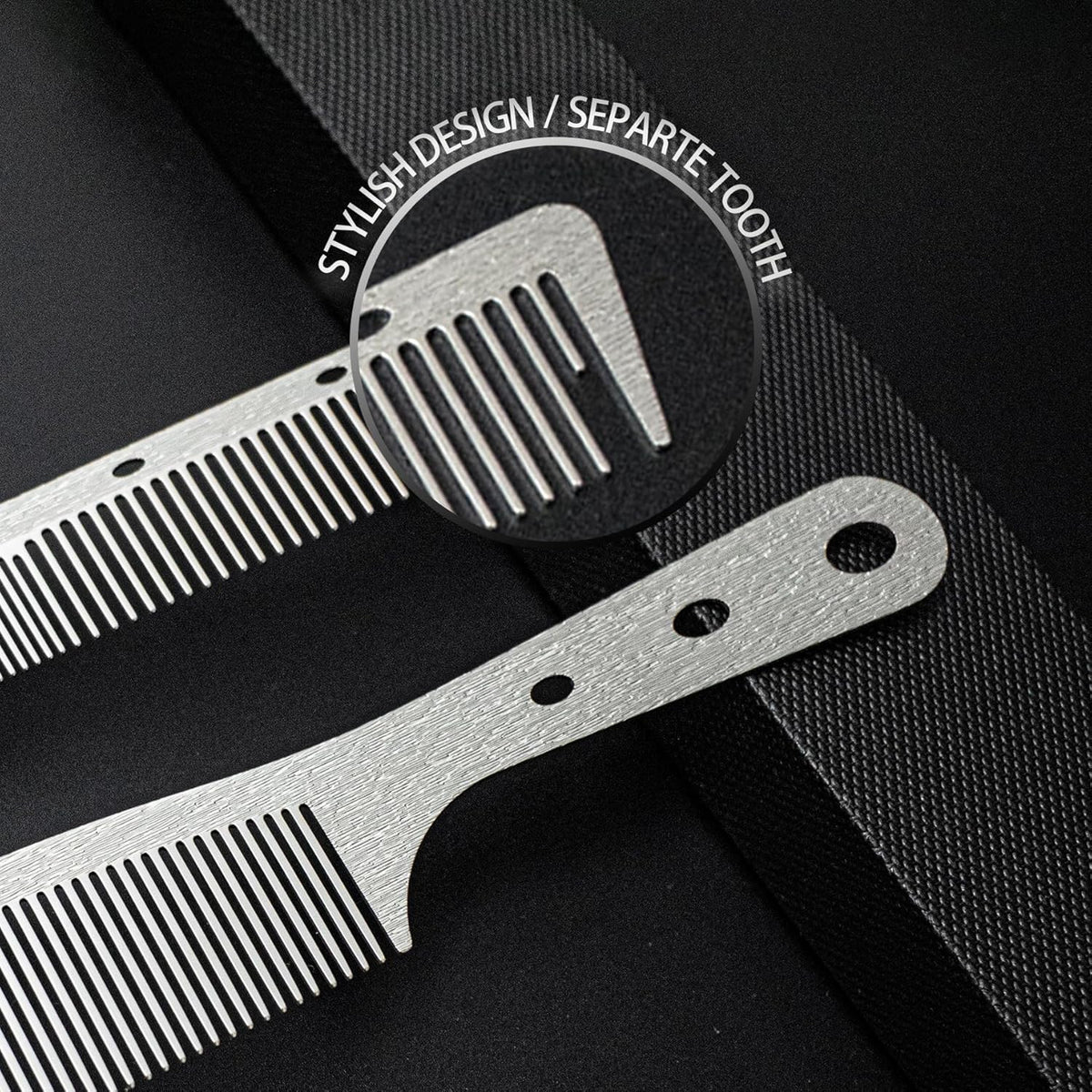 Professional Stainless Steel Fine Tooth Comb Set - Anti-Static, Heat Resistant, Durable Hair Combs for Men & Women