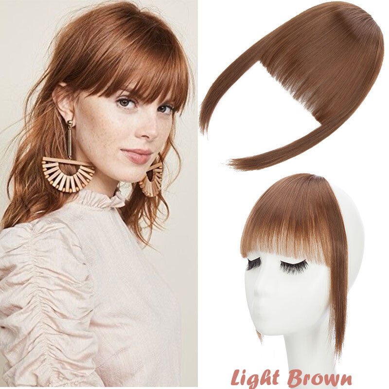 Clip-In Hair Bangs Extensions - Wispy, Natural, 9-inch Styles