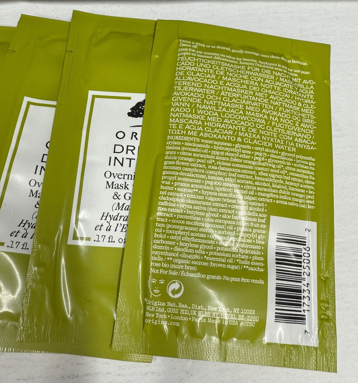 Intensive Overnight Hydrating Mask with Avocado & Glacier - 5 Pack