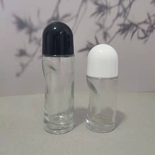 70ml Glass Roll-On Bottles for Essential Oils and Deodorant - 2 Pack