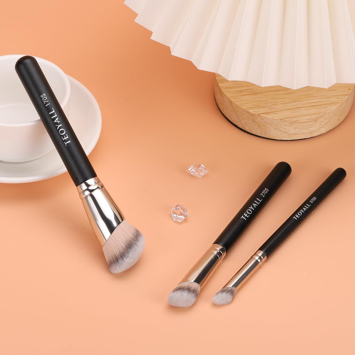 3PCS Makeup Brush Set - Angled Synthetic Kabuki Contour Foundation Tools