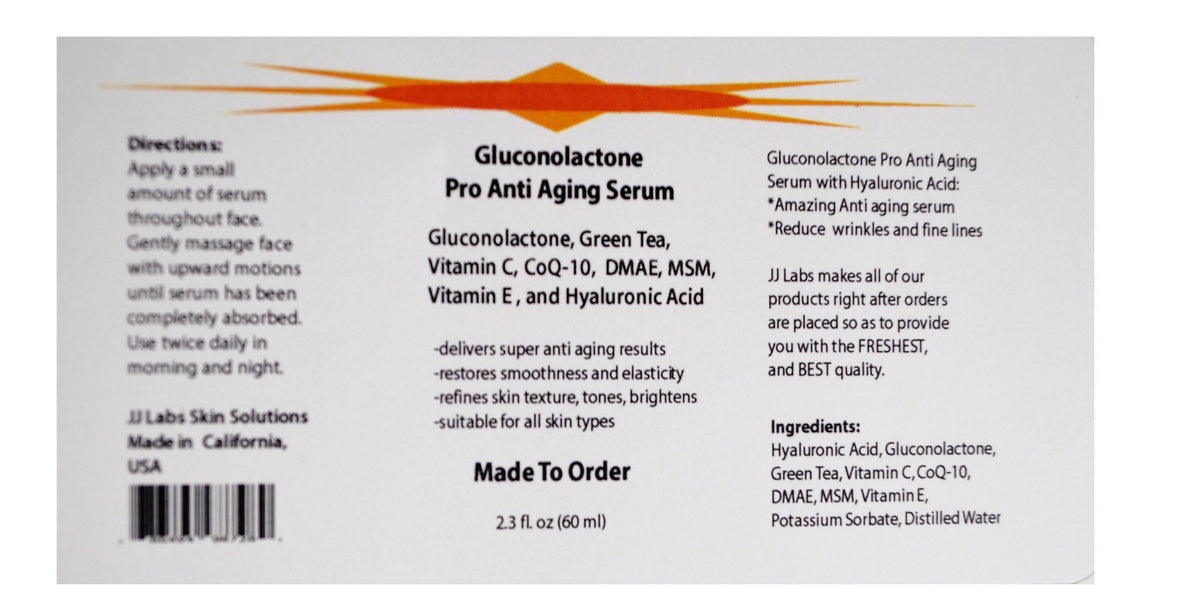 Pro Anti-Aging Serum with Hyaluronic Acid & Gluconolactone - Skin Rejuvenation