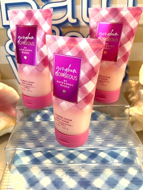 NEW! Bath & Body Works GINGHAM GORGEOUS Foaming Sugar Scrub (8 oz) x