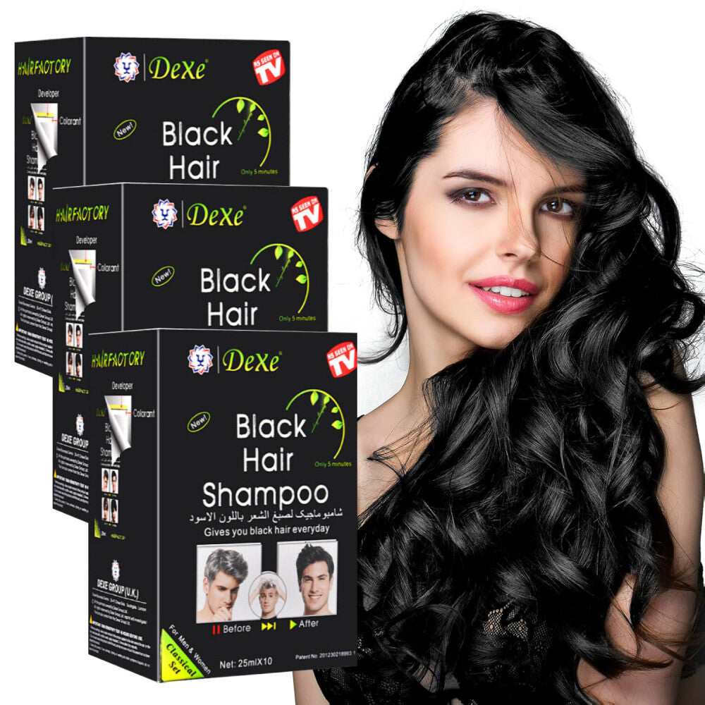 Black Hair Dye Shampoo for Gray Hair – 30 Pack