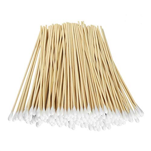 Long Cotton Swabs with Wooden Handles - 6 Inch Cleaning & Makeup Applicators, 200 Pack