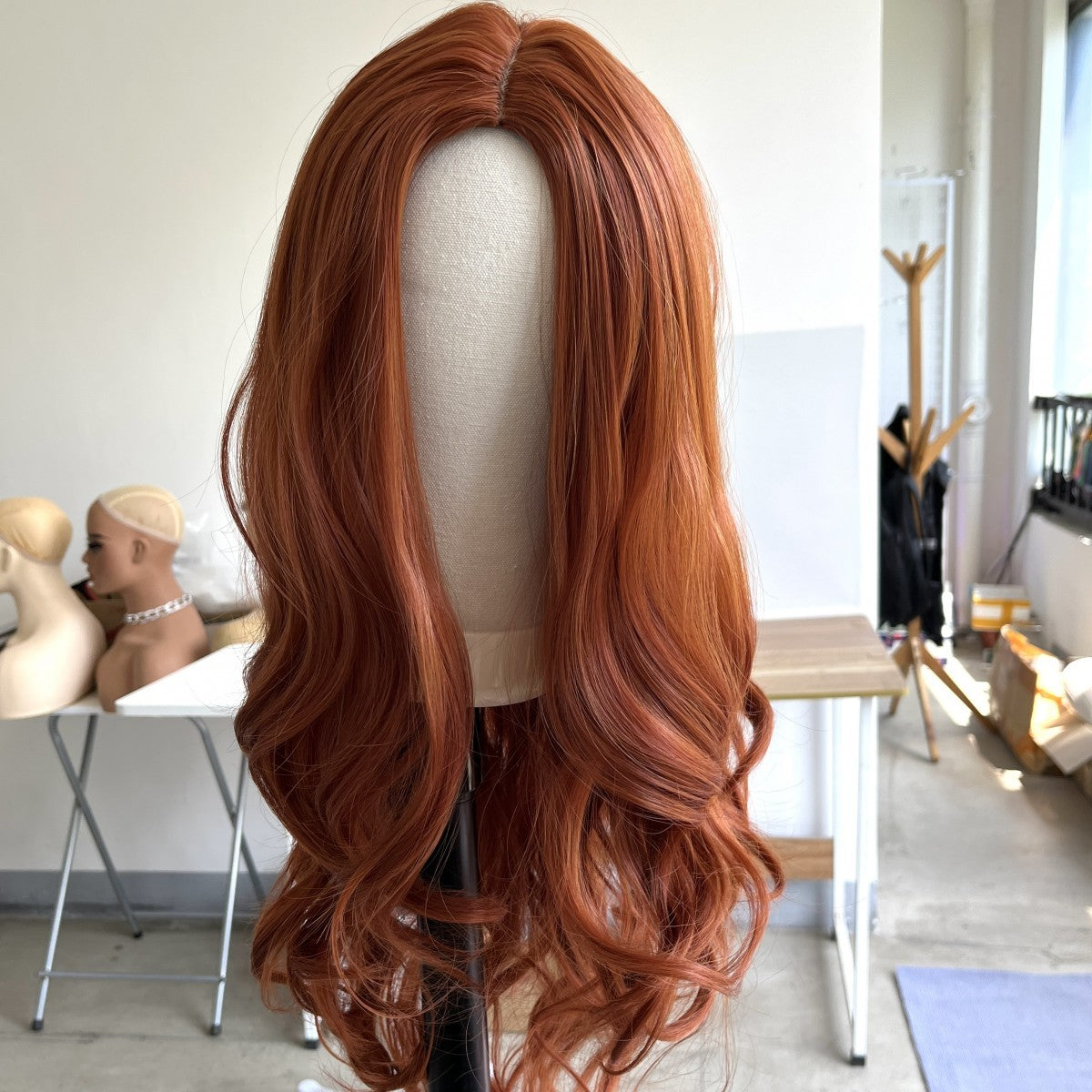 Long Wavy Synthetic Heat-Resistant Wig for Women - Red Copper Dress Up