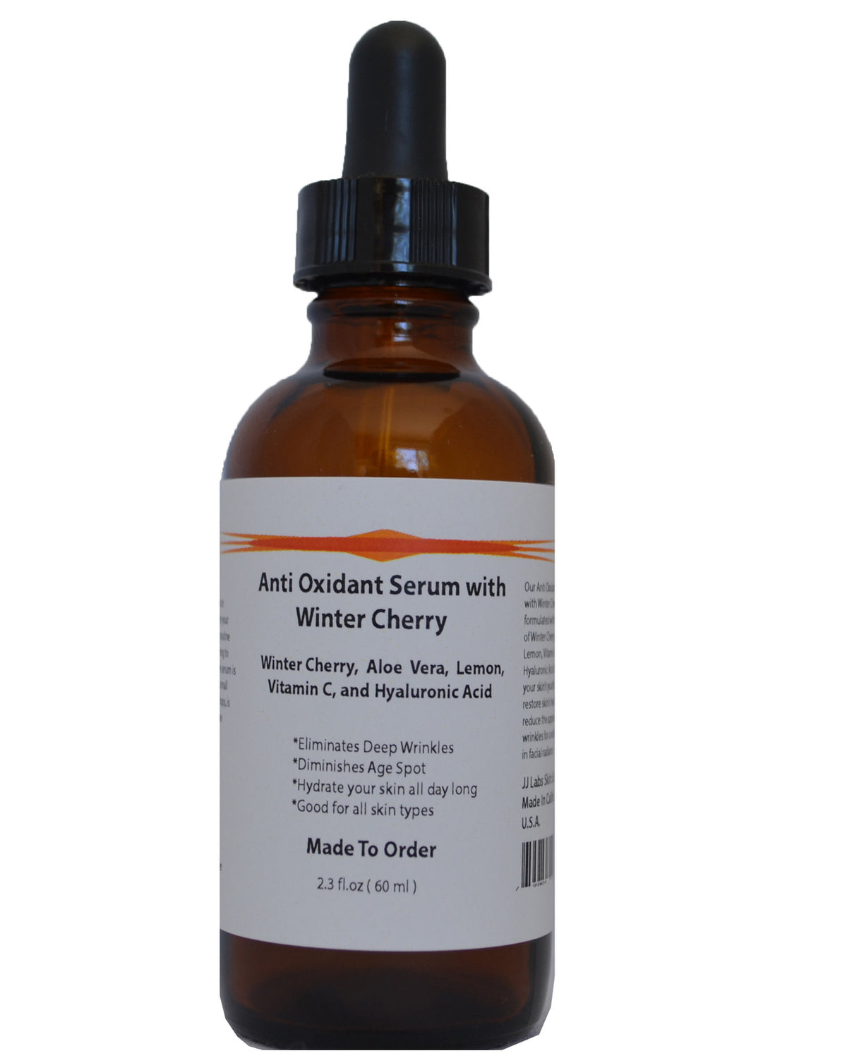Anti-Oxidant Face Serum with Winter Cherry Aloe Vera Lemon Vitamin C Hyaluronic Acid