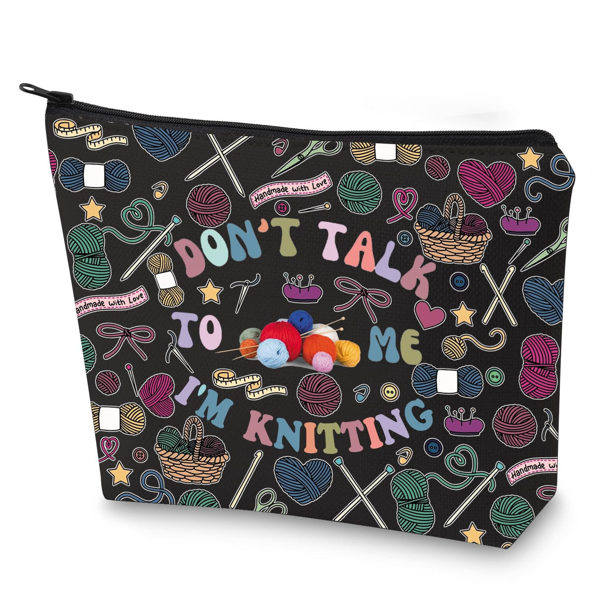 Knitting Cosmetic Bag - Crochet Inspired Gift, Waterproof Makeup Organizer