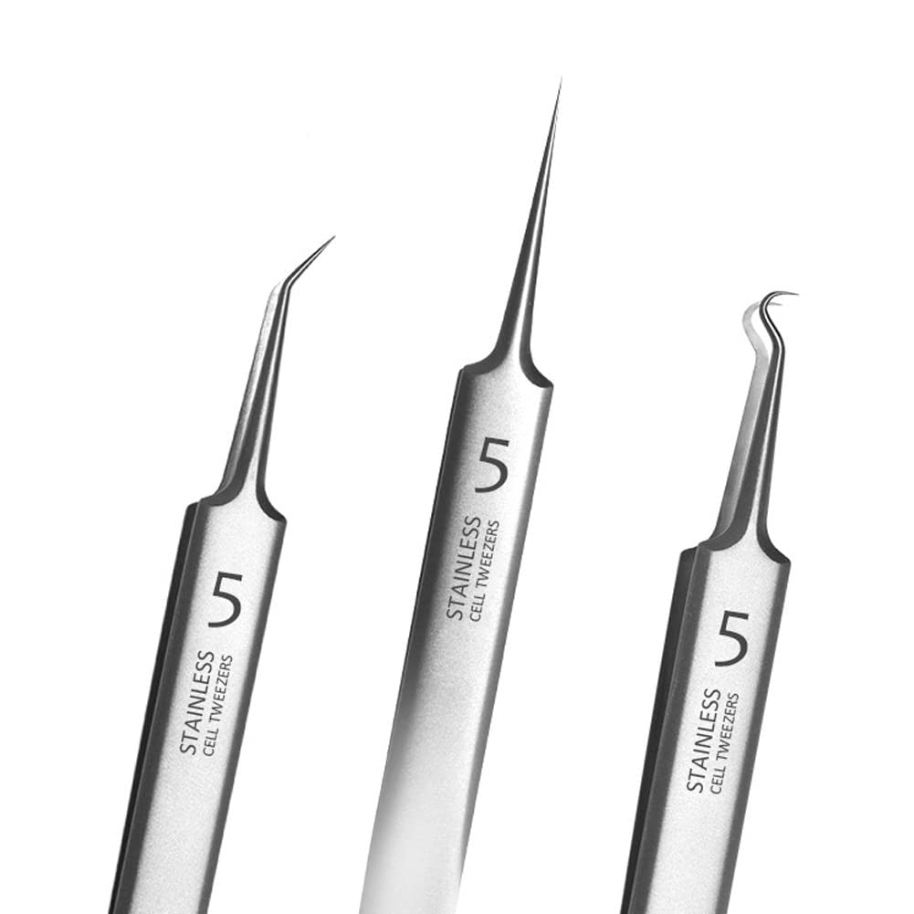Blackhead Remover Tweezers Set for Facial Pore Extraction - 3 Pack