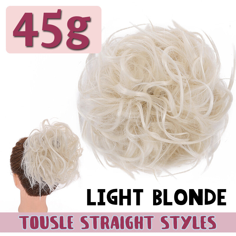 7-Inch Messy Bun Hair Piece Scrunchie Updo Thick Human Hair Extensions